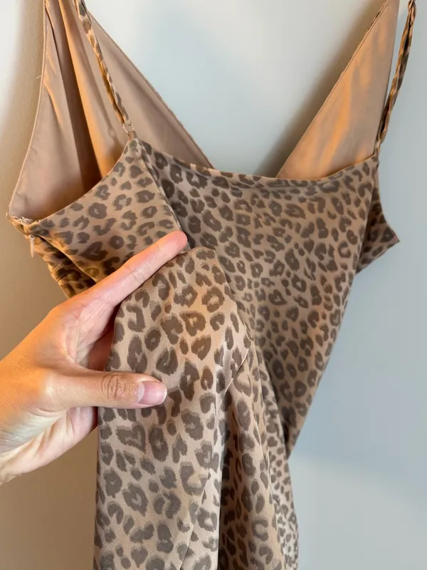 Pink Victoria Secret Cheetah FALL IN LOVE MIDI DRESS Size XL - Image 7