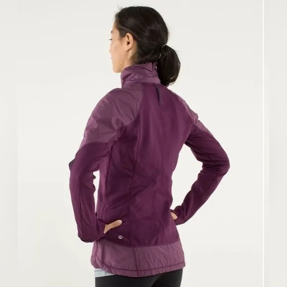 Lululemon Women's Can't Stop Jacket Hyper Stripe‎ Plum size 6 Small athleisure - Image 2