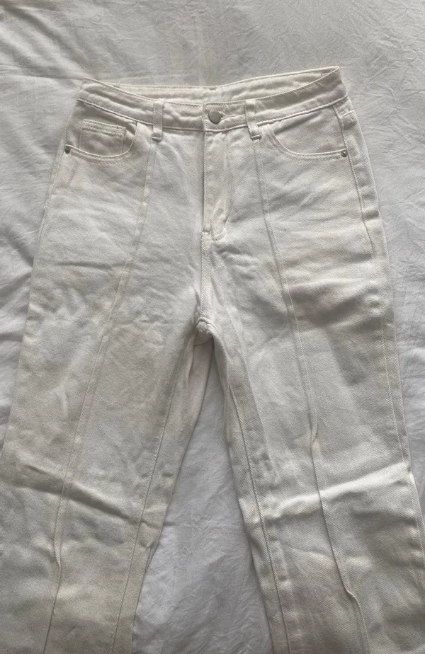 SheIn white flare jeans - Image 2