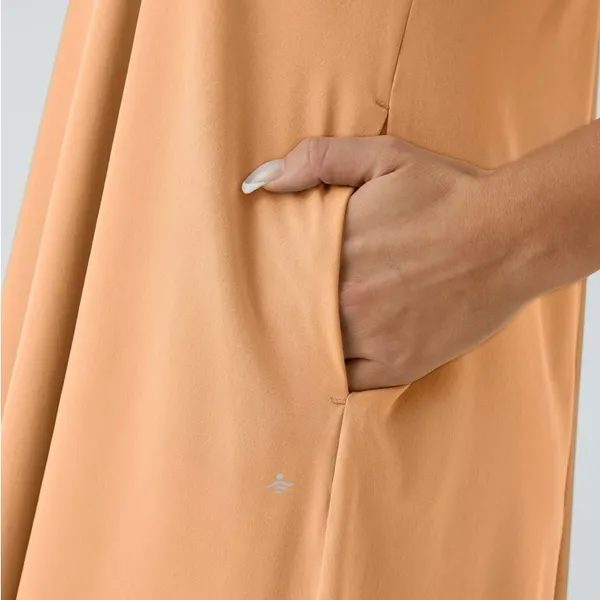 Halara Breezeful Backless Racerback High Low Flowy Midi Dress in Peach Sz Medium - Image 4