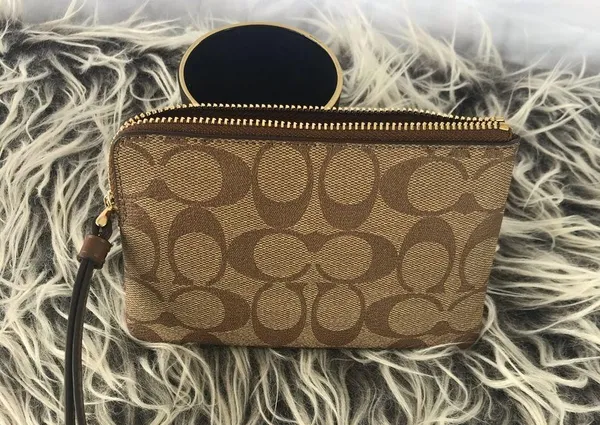 NWT Coach Corner Zip Wrislet In Signature Canvas - Image 8