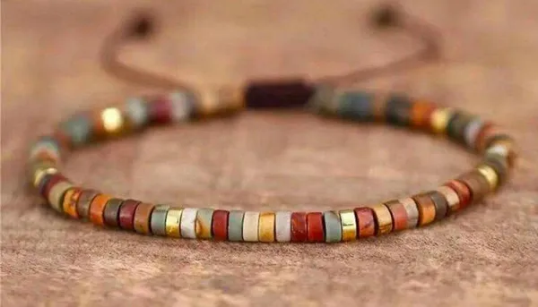 Unisex Healing Crystal Bracelet Handmade Beaded Rose Red Tiger’s Eye Stretch handmade - Image 7
