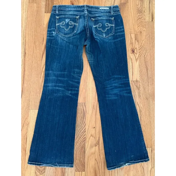 Vintage Rerock Express Barley Boot Cut Embroidered Low Rise Jeans 12R Y2K Grunge - Image 2