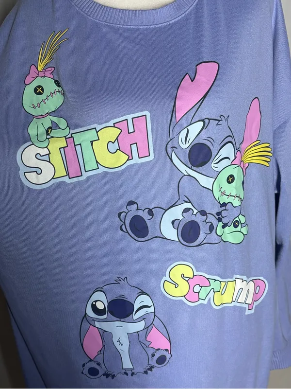 Disney Women’s Lavender Lilo & Stitch Graphic Sleep Lounger Size M - Image 4