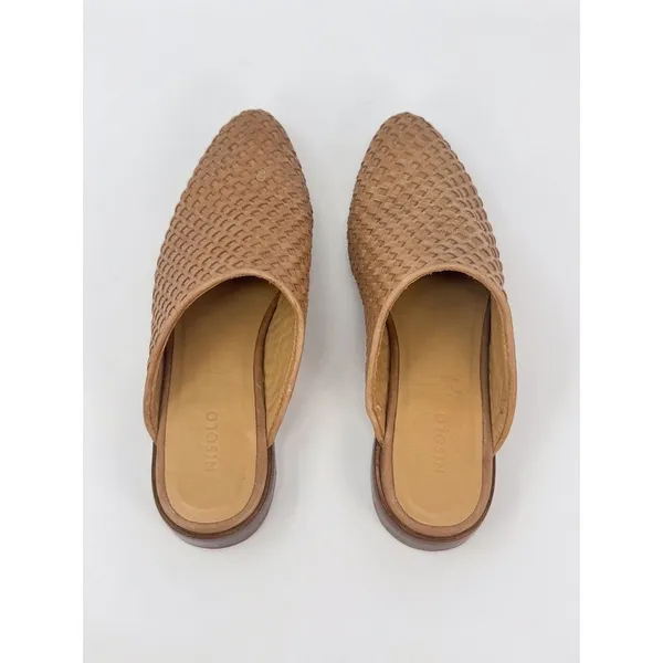Nisolo Ama Womens Sandals Brown Leather Woven Mule Slip On Slide Boho US 7.5 - Image 8