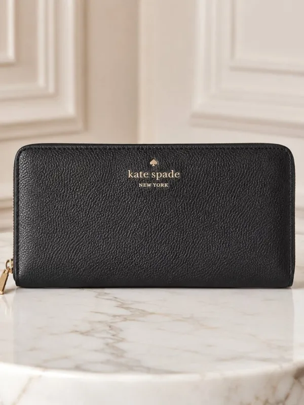 Kate Spade New York Refined Grain Leather Snap Wallet Black NWT - Image 2