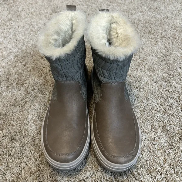 Merrell Womens 9 Haven Bluff Polar Waterproof Winter Boots Taupe Brown Faux Fur‎ - Image 7