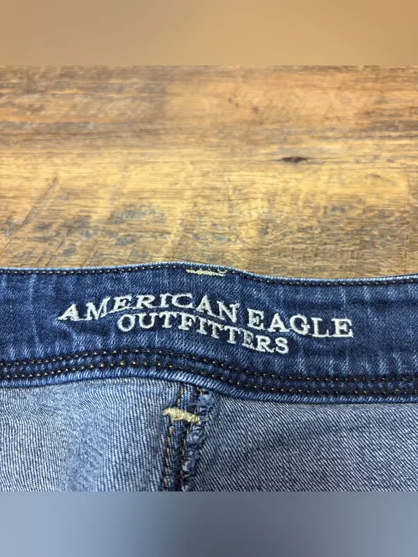2013 American Eagle Kick Boot Stretch Low Rise Jeans Womens 10 Blue Y2k Flare - Image 3