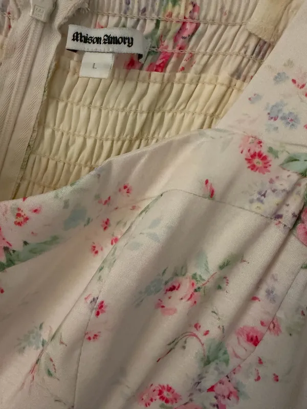 Anthropologie Maison Amory French Chateau Floral Flutter-Sleeve Gown - Image 5