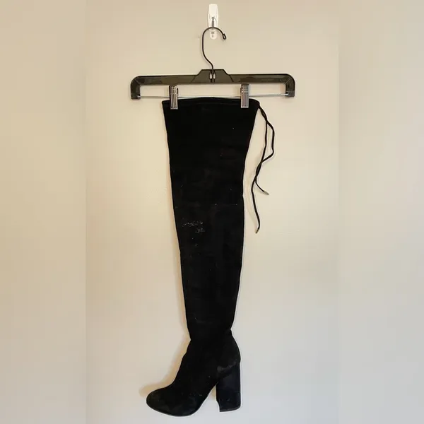 Steve Madden Norri Suede Over-the-Knee Boots, Black, Size 6, EUC - Image 9