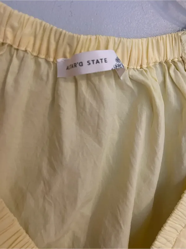 Altar'd State Yellow Ruffle Tie-Front Crop Top - Image 4