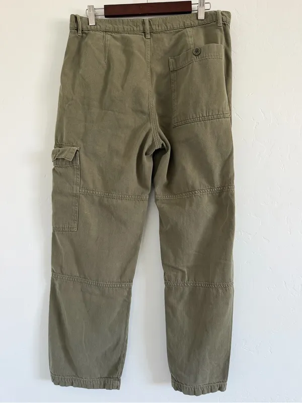 Reformation Bailey High Rise Utility Pants Sz 30 Olive Green Cargo Straight Leg - Image 3