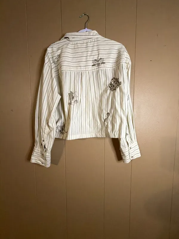 Scotch & Soda Embroidered Notch Lapel Stripe Shirt - Image 4