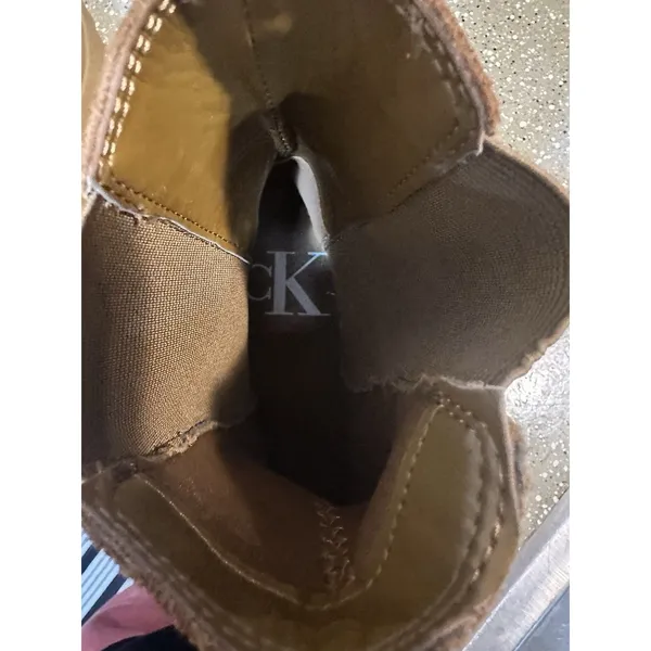 NEW Calvin Klein Women's Nevia Chelsea Wedge Ankle Boot‎ - Cognac Suede - 10 - Image 4