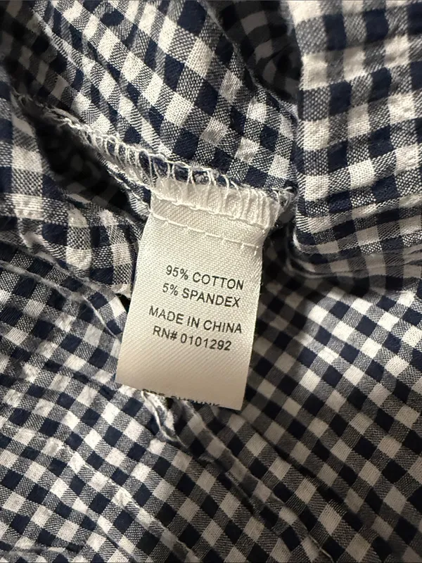 Lulu-B navy gingham sleeveless blouse sz S - Image 3