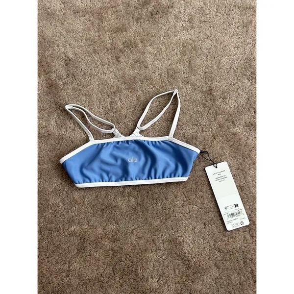 Alo Yoga Airlift Charger Bra Crystal Clear Blue/White XXS New RARE - Image 3