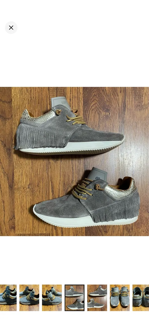 ESSE UT ESSE Suede Fringe Sneakers 8.5 Gray - Image 4