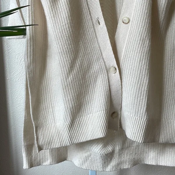 Vince 100% cashmere beautiful off white ribbed long cardigan - Image 7