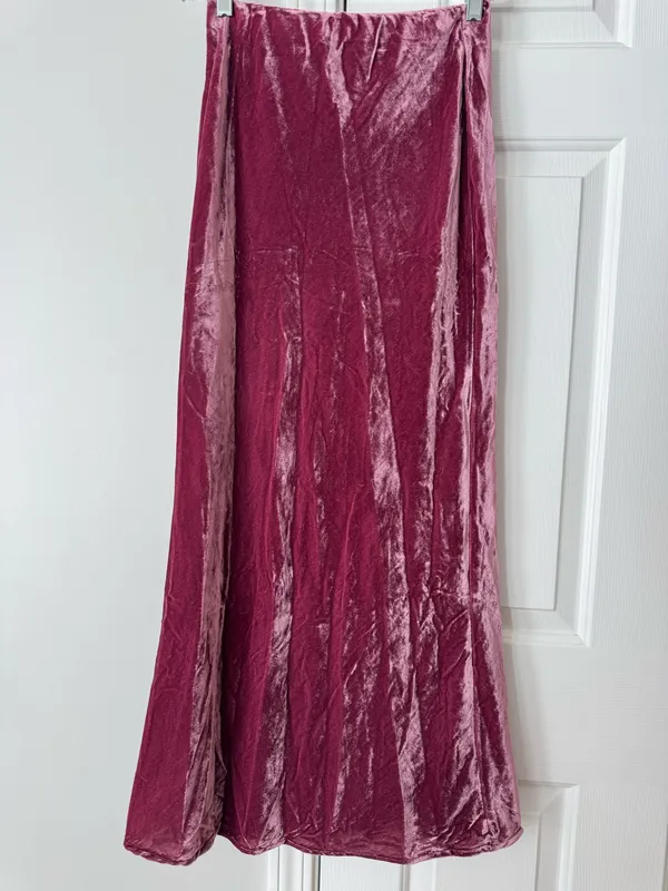Anthropologie The Tilda Maxi Slip Skirt: Velvet Edition, Size XXS - Image 10