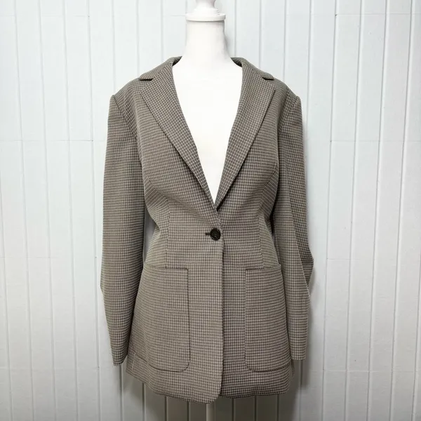 Calvin Klein Notch collar Women's‎ Checkered Blazer Size 6 - Image 3