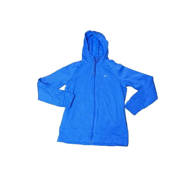 Nike‎ Women's Size M Therma- Fit Full Zip Fleece Lined Blue Hooded Jacket - Image 2