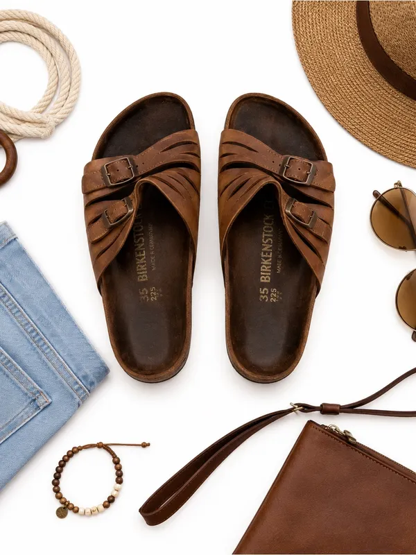 Birkenstock Papillio Lola Vintage Brown Leather Sandals EU35 Narrow Rare in FUC - Image 9