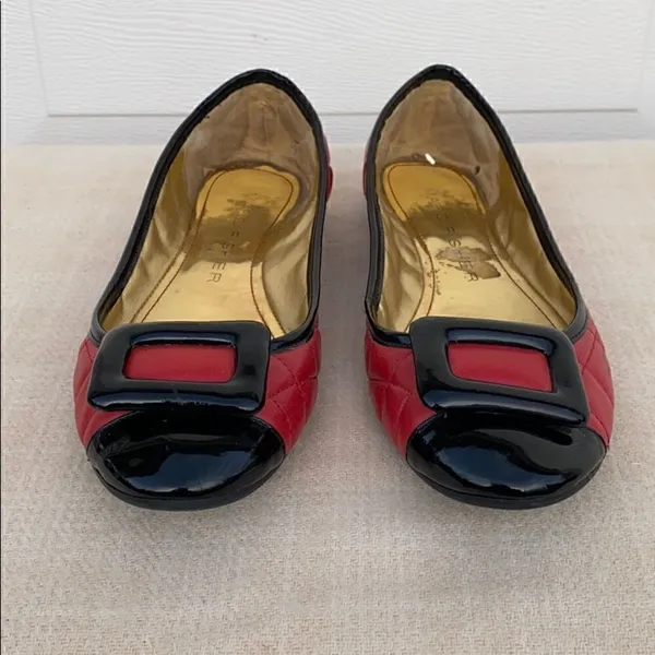 Marc Fisher Red& Black Leather Flats - Image 3