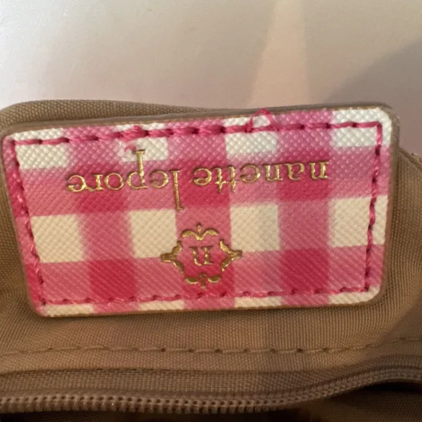 Nanette Lepore Purse Pink Plaid Baguette Bright Small No Shoulder Strap Preppy - Image 9