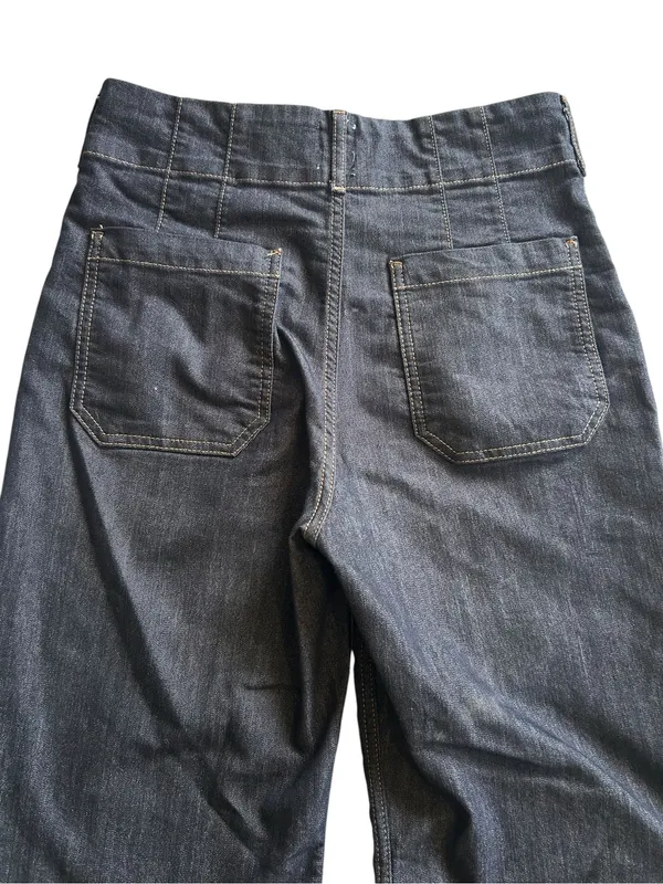 Maeve Colette High-Rise Wide-Leg Cropped Jeans Dark Denim Size 29 - Image 13