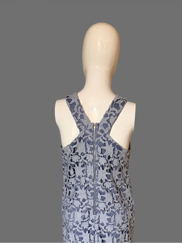 GBX Light Blue Floral Lace Sleeveless Mini Dress - Image 6