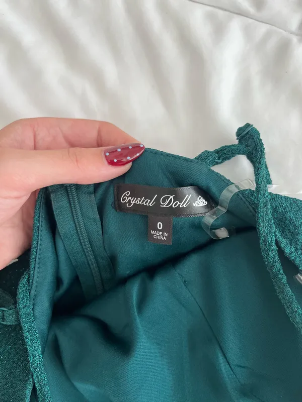 Crystal Doll Emerald sparkly formal maxi dress - Image 5