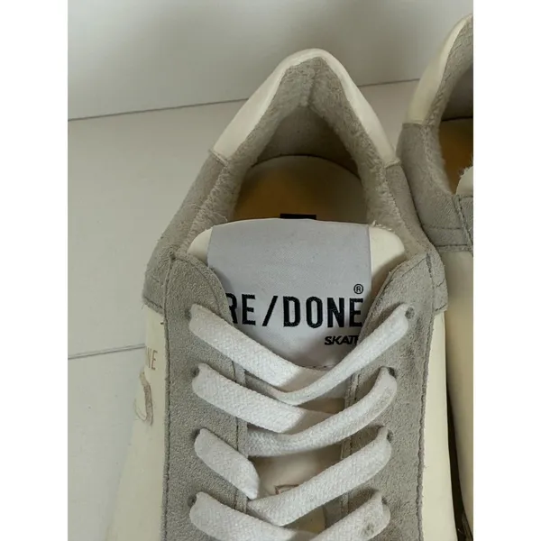 RE/DONE 90s Skate Sneakers Womens 38 Grey White Suede Leather Low Top - Image 8
