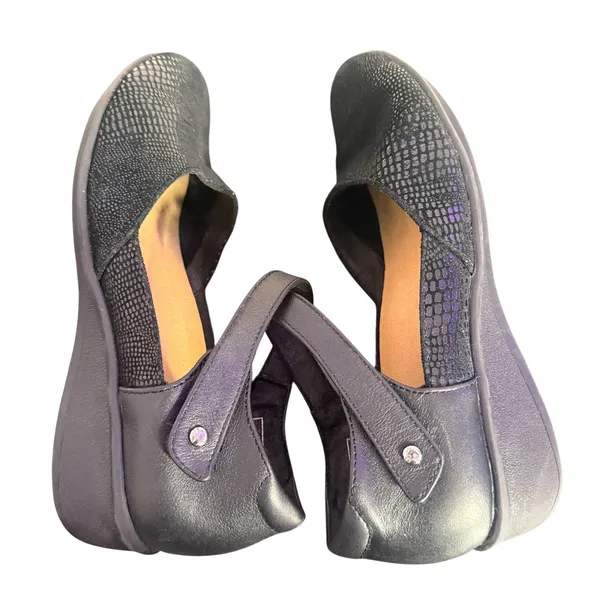 Revere Osaka Mary Jane Comfort Shoes Black Leather Strap Reptile Print 7.5 Wide‎ - Image 12