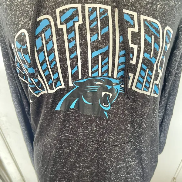 Carolina Panthers Sweatshirt Hoodie Women Sz Small NFL Gameday Charcoal Gray - Image 5