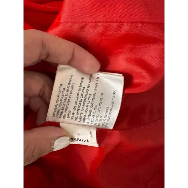 Michael Kors Women Red Puffer Coat Faux Fur Hood Winter Jacket Size - Image 2