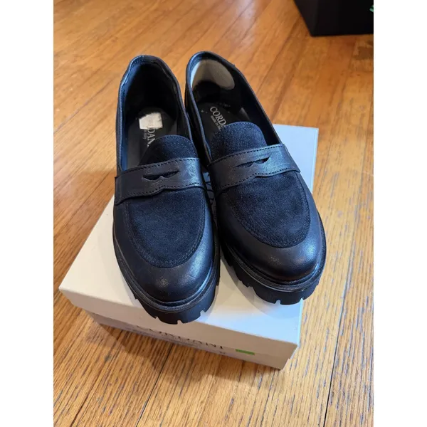 Cordani Shoes Womens Size 9 Black Audrey2 Made In Italy Lug Sole Loafers - Image 7