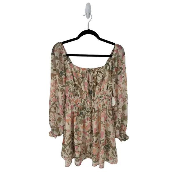 Lost & Wander Wildflowers Mini‎ Dress Neutral Pink Floral S $98 - Image 3