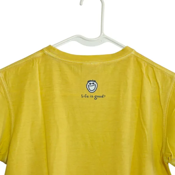 Life is Good Womens Size S Short Sleeve Yellow Flower Pot Graphic T-Shirt Cotton - Image 4