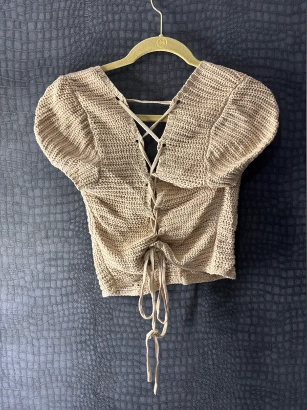 Double Zero Boho Beige Knit Top ✨ - Image 3