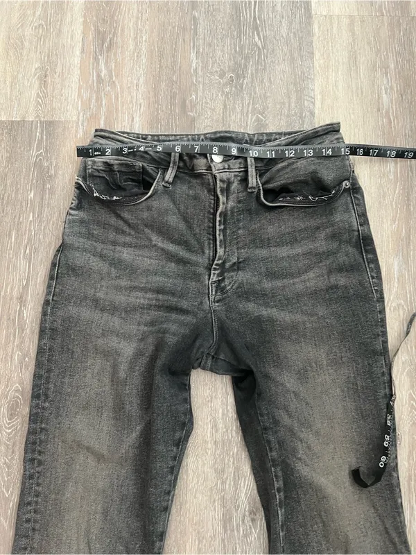 FRAME Le One Crop Mini Boot Jeans Womens Size 2 Hughes Gray Black Stretch Denim - Image 10