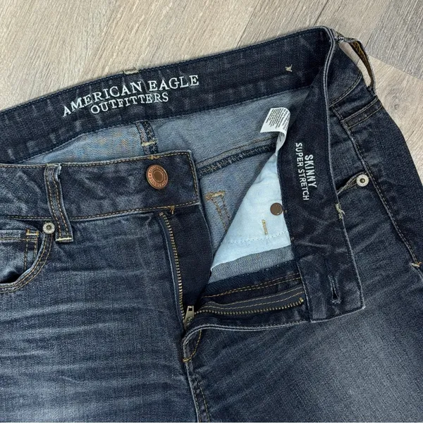 American Eagle Skinny Super Stretch Ankle Jeans Dark‎ Blue Size 8 Long - Image 7