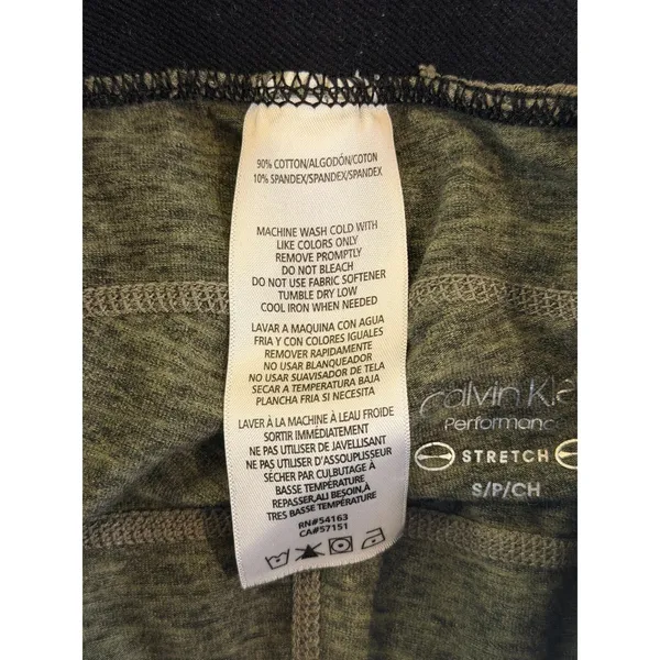 Calvin Klein Performance 2Pc Bike Short Set Olive Green Activewear Women's Small - Image 4