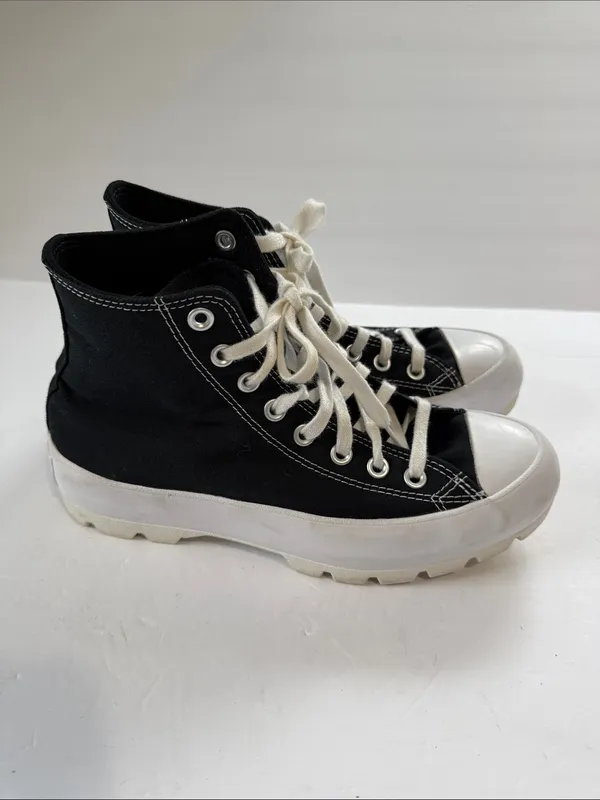 Converse women’s Black & White High-Top Chuck Taylor Sneakers - Image 5