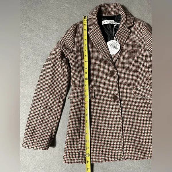 Petal + Pup Brandy Blazer XS Brown Houndstooth Jacket NWT Workwear - Image 4