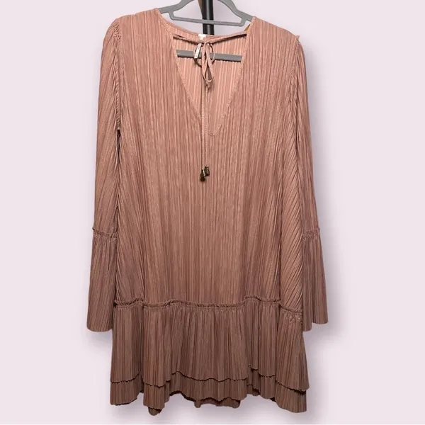 Free People Can’t Help It Clay Pink Mini Dress Medium - Image 15