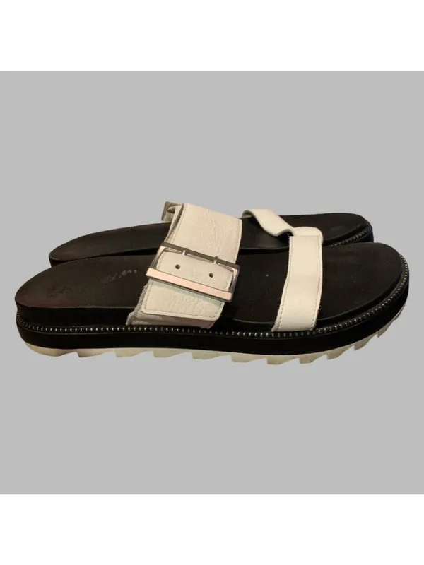 Sorel Roaming Buckle Slide Sandals Women's 10 Black And White Comfort Summer - Image 3