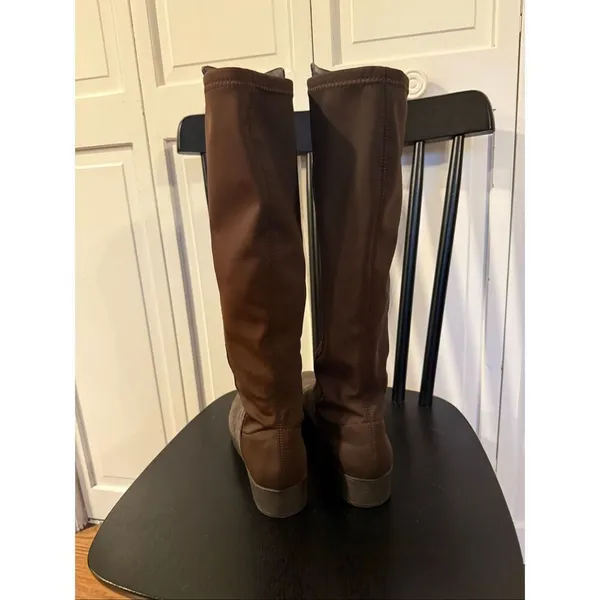Donald Pliner brown suede Victori wedge tall boots size 7.5 - Image 5