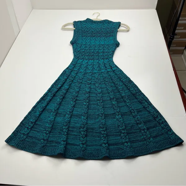 Amanda‎ Uprichard Braylen Bold Knit Sleeveless Dress Teal Womens Size Small NEW - Image 11