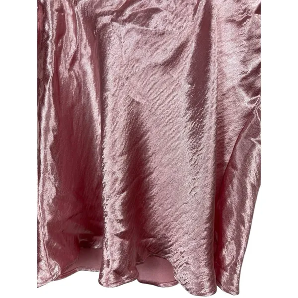 Victoria's Secret Y2K 2000s Shiny Pink Cowl Neck Spaghetti Strap Sleeveless Top S - Image 6