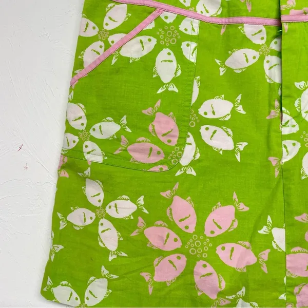 Lilly Pulitzer Vintage 90s Green Floral Mini Skirt Womens 8 Mod Retro Skort Pink - Image 3